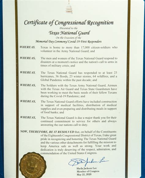 Dvids Images Congressional Certificate Of Recognition Image 14 Of 18