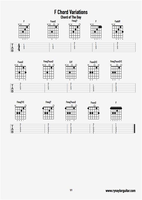 F Chord Guitar Variations