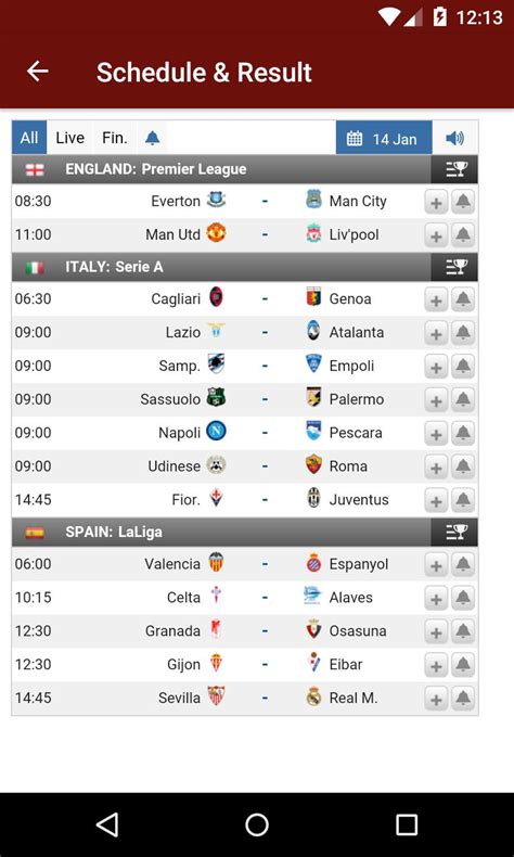 Live Football Score Mobile Livescore For Sport Scores And Results