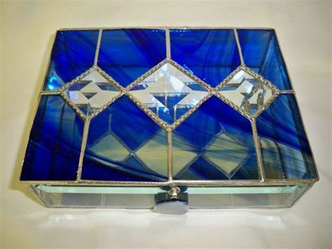 Hand Made Stained Glass Jewelry Boxes ~~ Bevels Abstract And Geometric Designs By Glassmagic