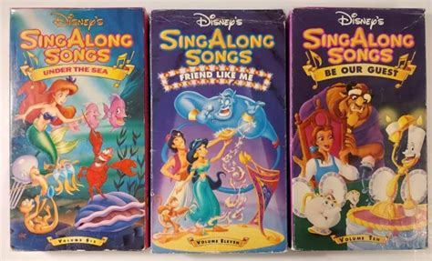 Disney Sing Along Songs Vhs Lot Of 3 Be Our Guest Under The Sea Friend