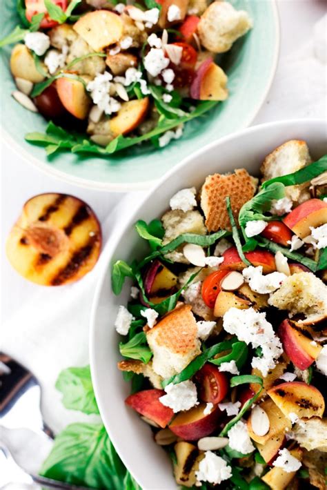 Grilled Peach Panzanella Salad • A Simple Pantry