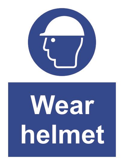 Mandatory Sign Wear Helmet 20x15 Cm Products Traconed