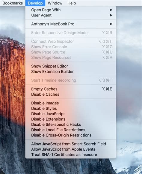 How To Enable The Hidden Develop Menu In Safari On Mac