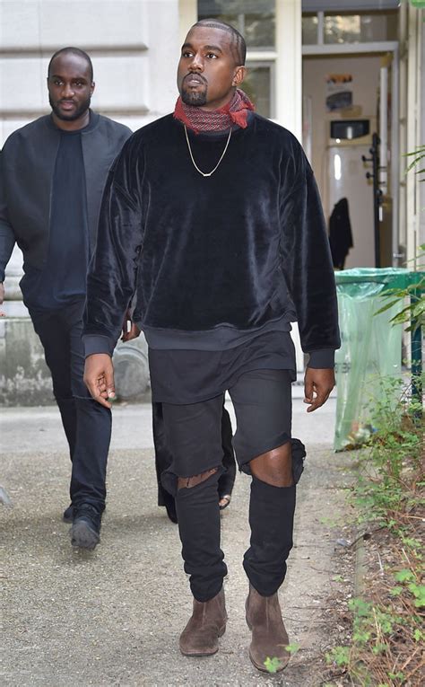 Kanye West From Stars At Paris Fashion Week Spring 2015 E News