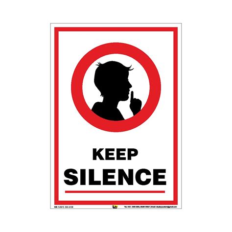 Mr Safe Keep Silence Sign Self Adhesive Stickers 297cm X 42cm