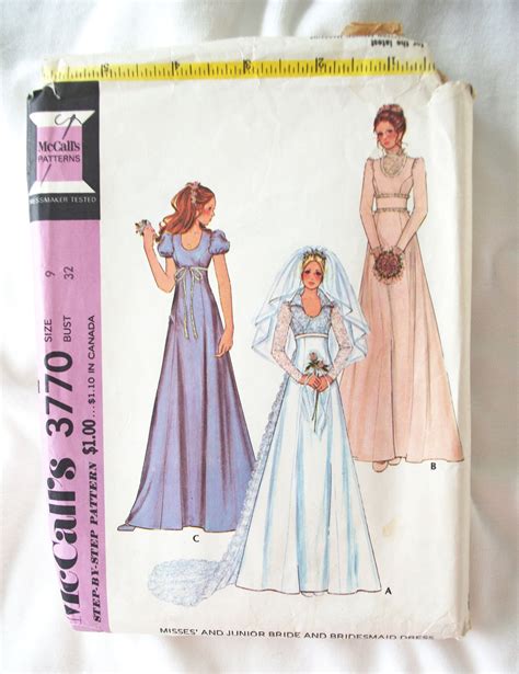 Vintage Wedding Bridesmaid Dress Pattern Mccalls 3770 Etsy In