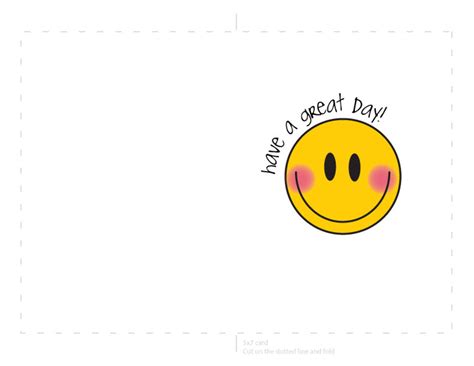 Have A Great Day Smile Emoji 5x7 Greeting Card Happy Face Etsy