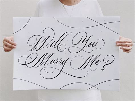 Will You Marry Me Calligraphy Poster Print By Leah Chong On Dribbble