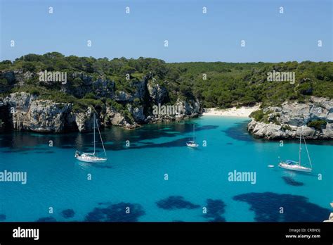 Cala Macarelleta Beach And Blue Lagoon Menorca Spain Stock Photo Alamy