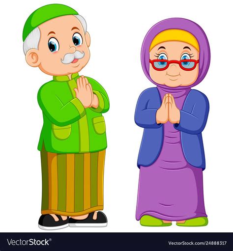 Gambar Kartun Kakek Dan Nenek Muslim Lengkap Wallkatamotif Riset