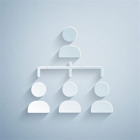 Paper Cut Business Hierarchy Organogram Chart Infographics Icon