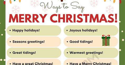 40 Other Ways To Say Merry Christmas In English Formal And Informal • 7esl