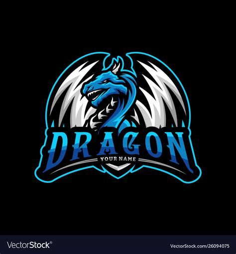 Dragon Esports Logo Design Mascot Gaming Vector Image