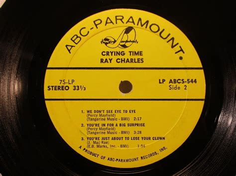Ray Charles Crying Time 1966 Abc Paramount Records Jukebox 33 Rpm