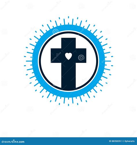 Christian Cross Vector Symbol Christianity God Religion Icon Stock