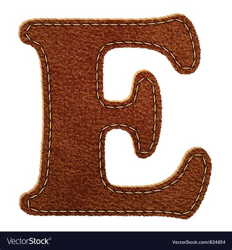 Leather Textured Letter E Royalty Free Vector Image