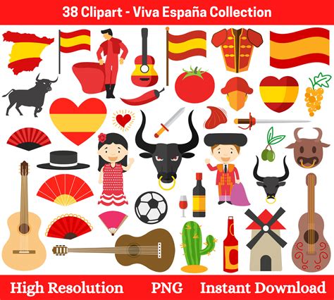 Viva España Clipart Spain Clipart Spanish Clipart Travel Etsy
