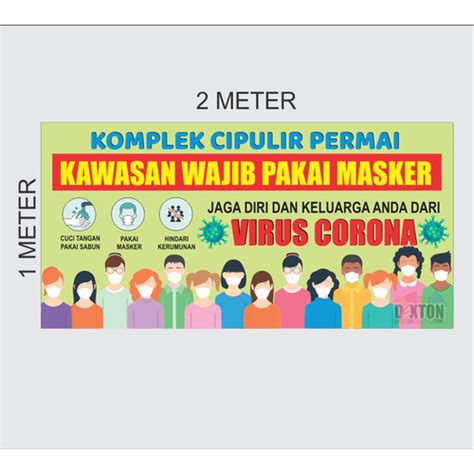 Jual Banner Spanduk Covid Corona Kawasan Area Wajib Masker 1245913