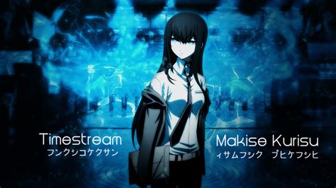 Fond Décran Anime Makise Kurisu Steins Gate Minuit Obscurité