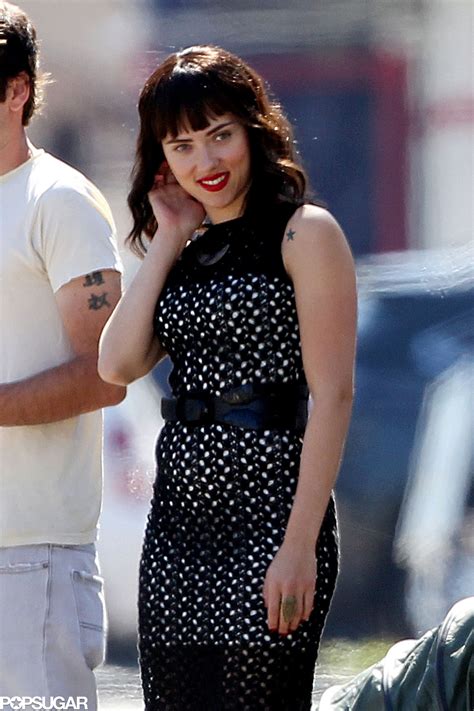 Scarlett Johansson Wore A Dark Wig On The Set Of Her New Film Chef