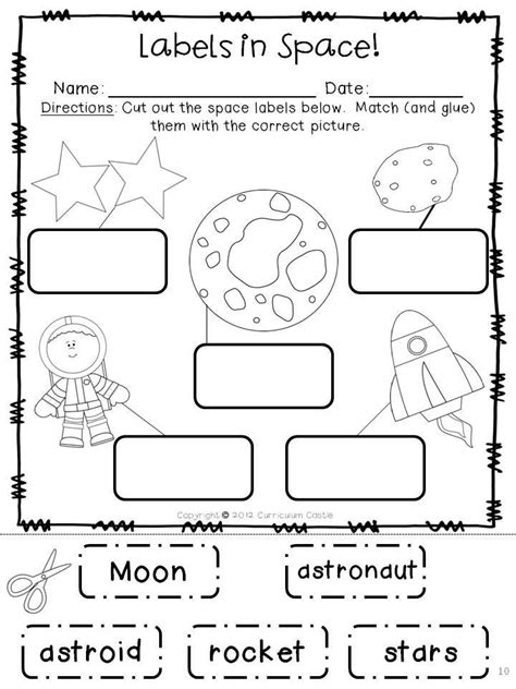 Free Kids Science Worksheets On Space