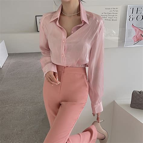 Sheer Satin Shirt Dabagirl Your Style Maker Korean Fashions Clothes Bags Shoes
