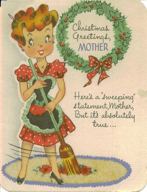 Vintage Greeting Card Merry Christmas Mother By Thevintagegreeting