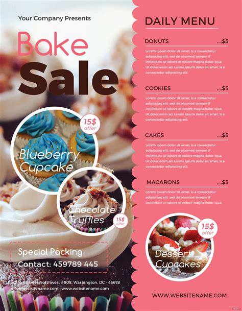 Bake Sale Flyer Template Word Free Personalize Print And Publish