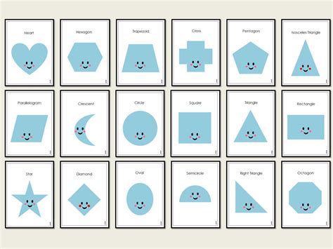 Shapes Flashcards Printable 72 Basic Shapes Flash Cards Etsy