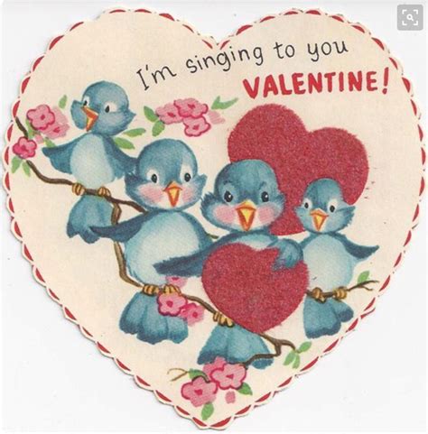 A Heart Shaped Card With Birds On It And The Words Im Singing To You