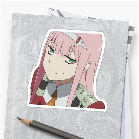 Smug Zero Two Stickers By Hilderbrandish Redbubble