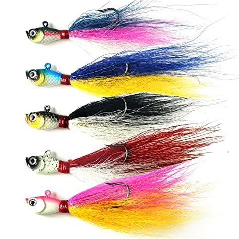 38oz Fishing Bucktail Jig Fluke Lure Saltwater Freshwater Assorted Kit