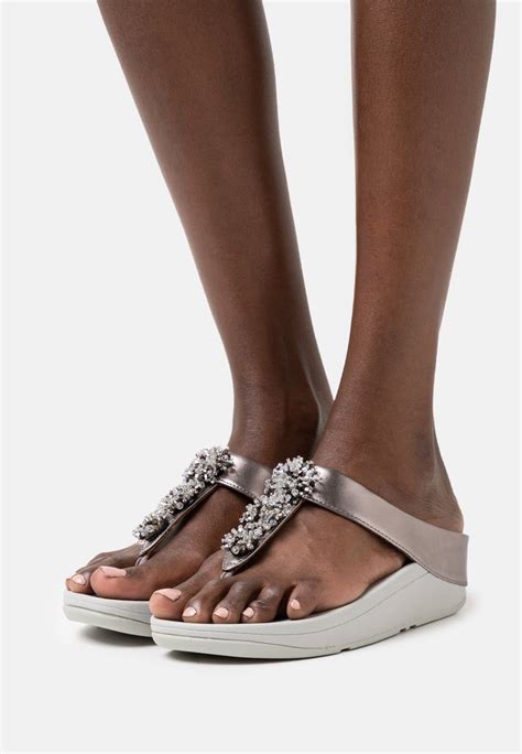 Fitflop Galaxy Toe Thongs T Bar Sandals Pewtergrey Zalandode