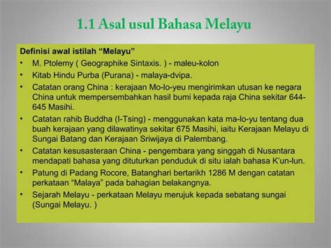 Bab 1 Sejarah And Perkembangan Bahasa Melayu Ppt