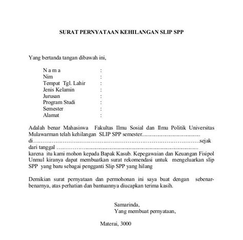 Yuk Lihat 6 Contoh Surat Pernyataan Kehilangan Nota Tagihan Terbaik