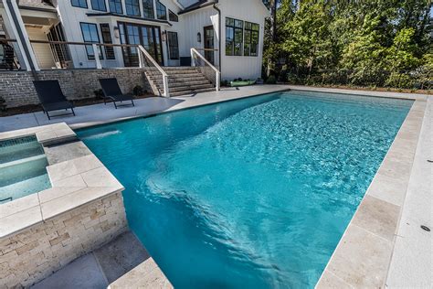 Rectangle Pool And Raised Spa On Forest Lake The Clearwater Pool Company