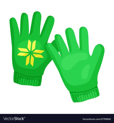 Cute Green Gloves On A White Royalty Free Vector Image