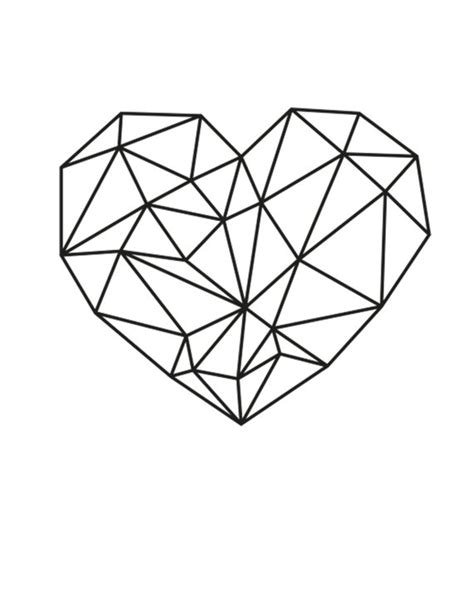 Geometric Heart Printable | Geometric heart, Geometric art, Geometric
