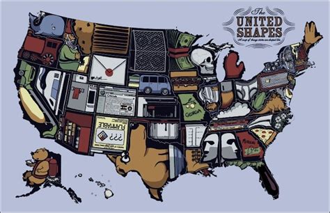 The United Shapes Of America United States Map Shape Posters The Unit