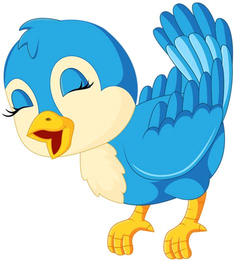 Blue Bird Cartoon Png Clip Art Image Bird Cartoon Baby Animal