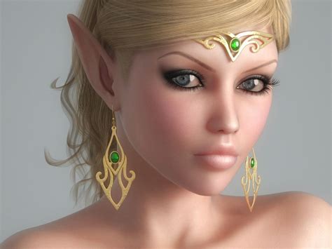 Augen Elfen Blick Gesicht Ohrring 3D Grafik Mädchens Fantasy Magical
