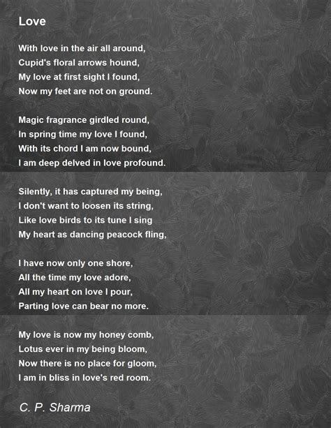 Love Poem By C P Sharma Poem Hunter