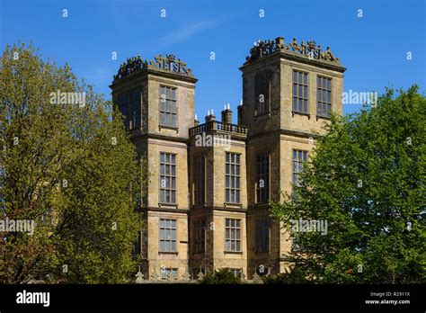 Hardwick Hall Elizabethan Country House In Derbyshire England Stock