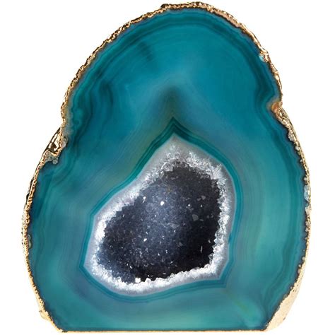 Aerin Agate Geode Stone Ornament Teal Agate Tobias Oliver