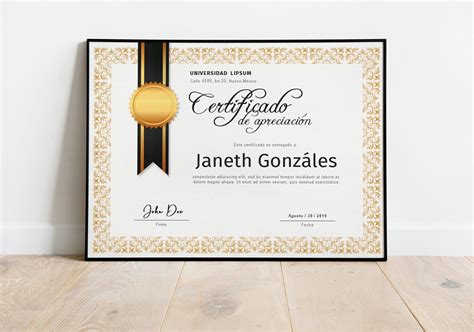 Certificado De Apreciación Editable Elegant Design School Etsy