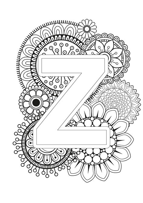 Mindfulness Coloring Page Alphabet With Images Coloring Pages Images