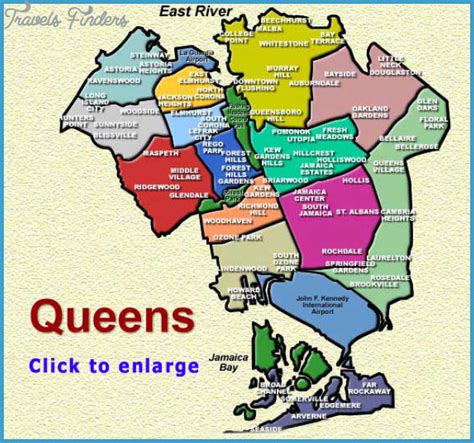 New York Map Queens Travelsfinders