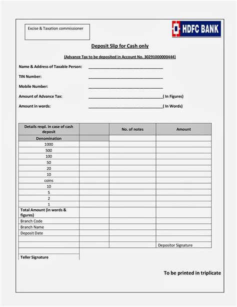 To fill out a checking deposit slip, make sure the slip has your name, address, date, and account number, and fill in any information that is missing. BEDI ADVOCATES: NOTE ON ADVANCE TAX WITH NEW DEPOSIT SLIPS FOR MAKING THE PAYMENT OF ADVANCE TAX ...