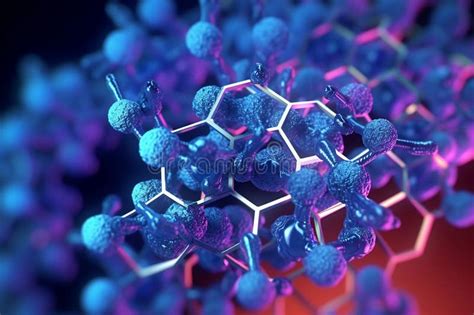 3d Molecule Illustration With Crystal Lattice Generative Ai Stock